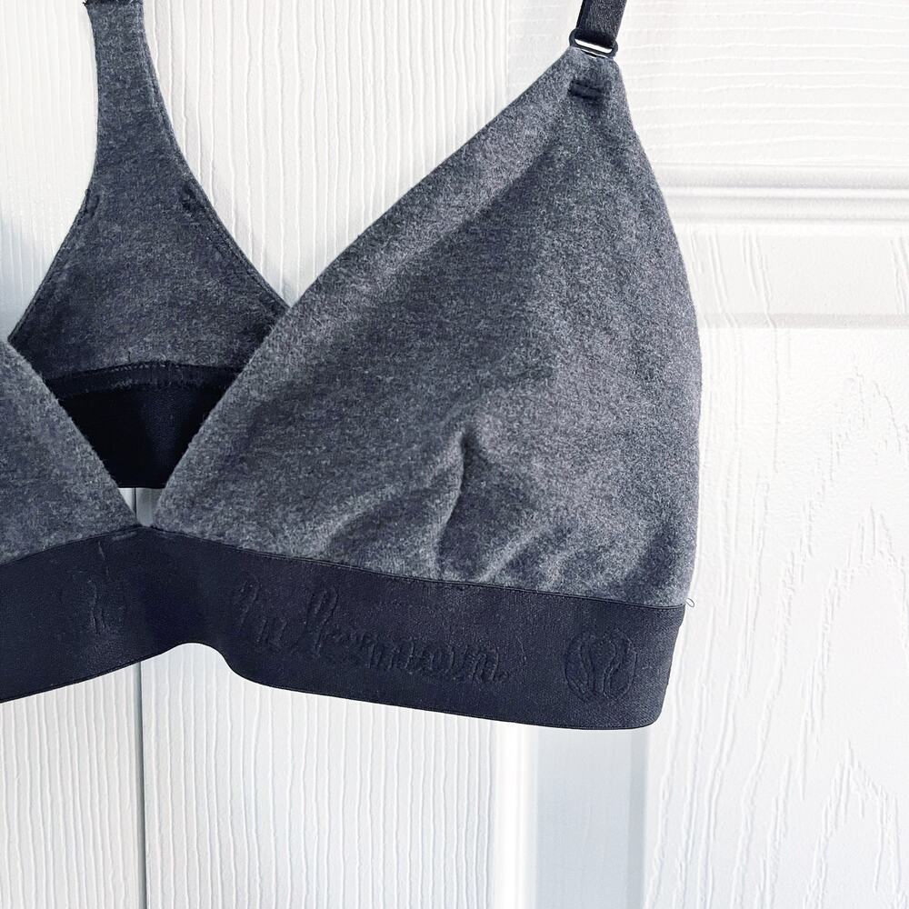 Lululemon Live Natural Bra II Heathered Inkwell Gray Black Yoga Bra Athleisure - Picture 2 of 5